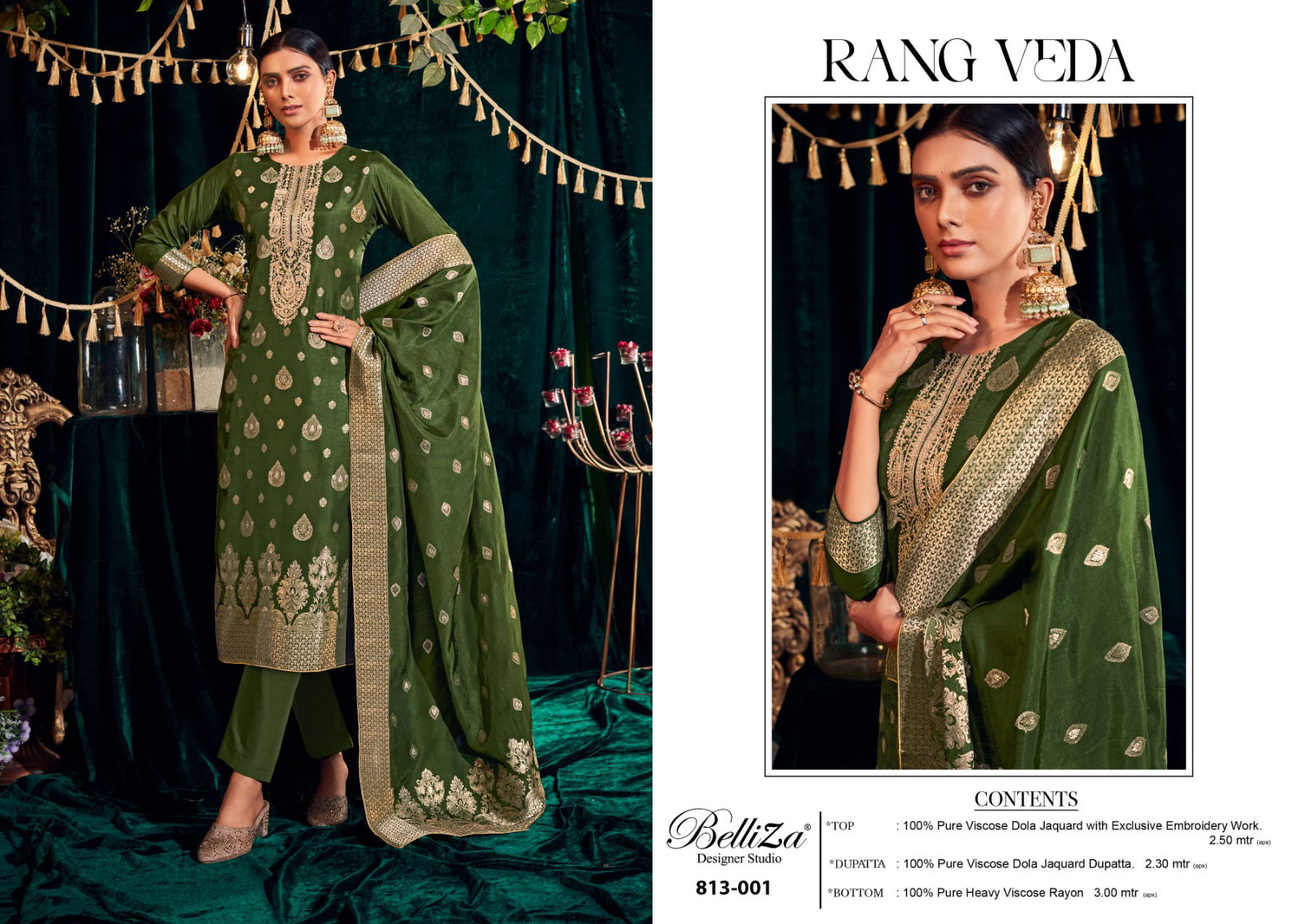 Rang Veda By Belliza Printed Designer Dress Material Catalog